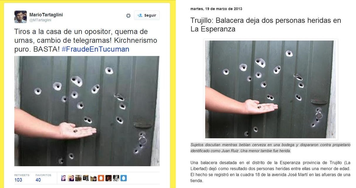 Se viralizaron fotos falsas de la violencia en Tucumán