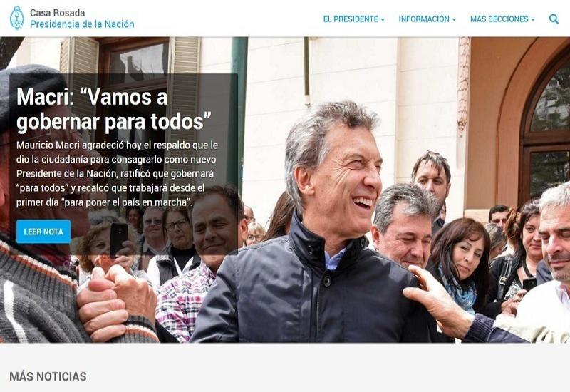 El nuevo gobierno inicia la gestión con una renovada página web de Casa Rosada